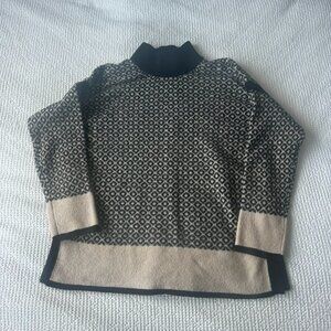 J.Jill geometric mock-neck knit pullover sweater